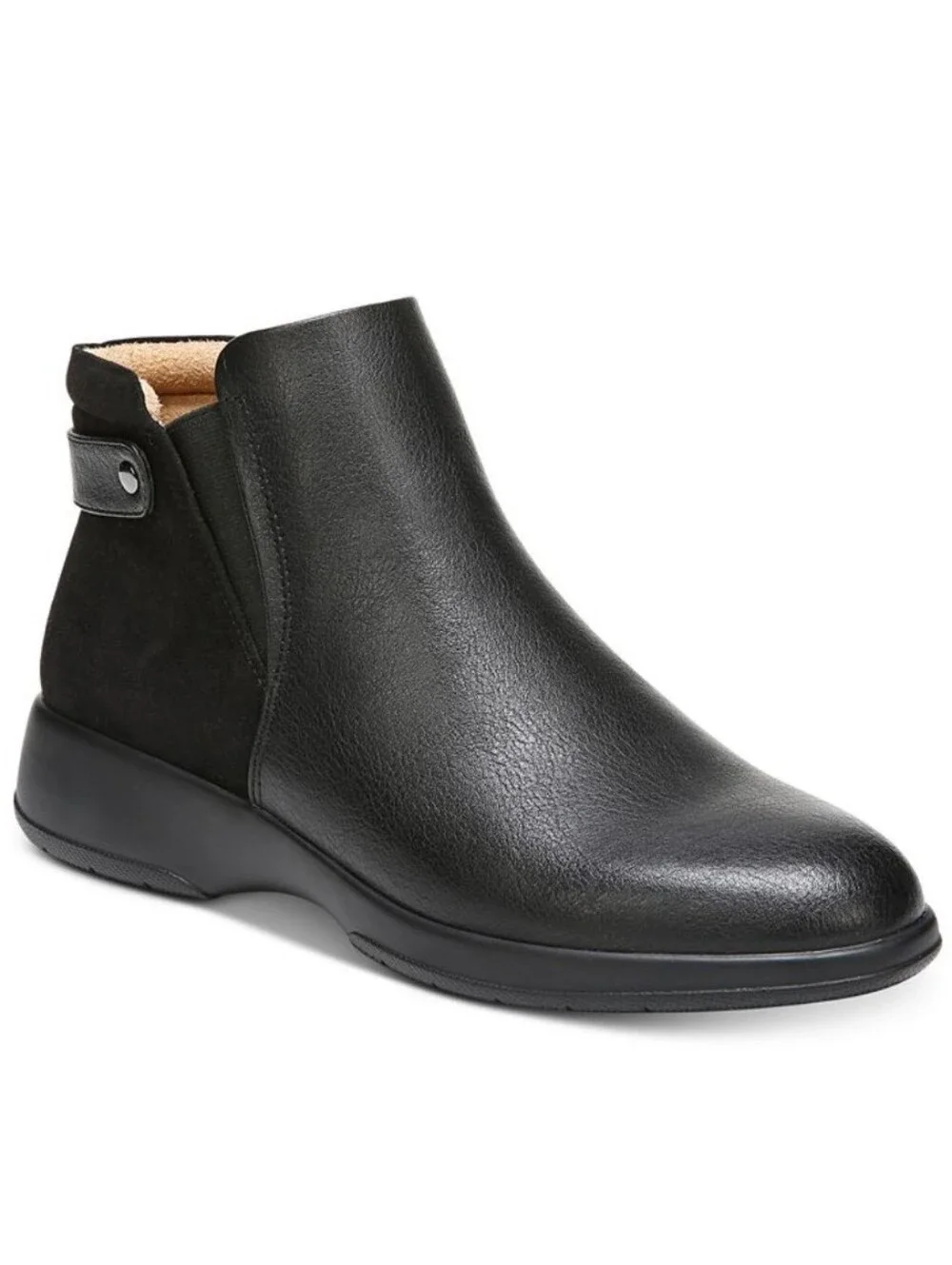 Naturalizer Black Leather & Suede Ankle Bootie